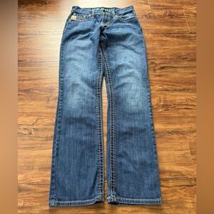 Cinch Grant Jeans Mens 29x34 Dark Wash Bootcut Western Cowboy Denim